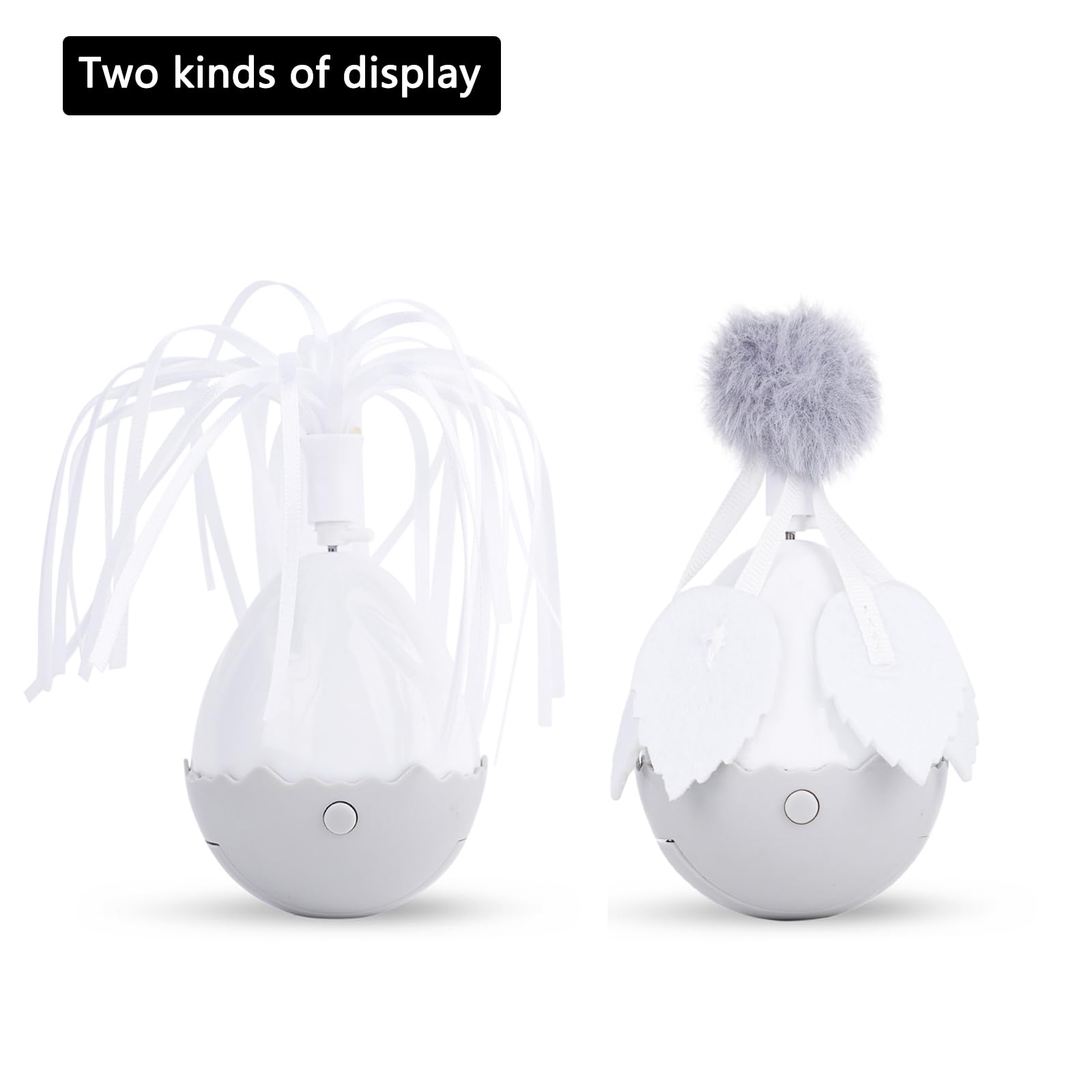 AIKEXINXI Cat Toys Kitten Indoor Interactive Automatic Tumbler Feather Toys with 2 Kinds of Detachable Heads Exercise Wheel Mobile Battery Stop in 10 Minutes