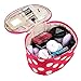 DZT1968® Handle Round Dot Large Cosmetic Bag Travel Makeup Organizer Case Holder With Mirror (Green)