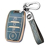 SANRILY 4 Button Golden-Edge Soft Key Fob Cover for