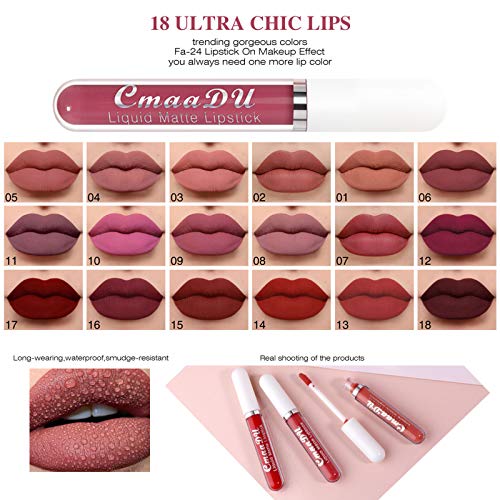 Qikafan 18-Color Liquid Lipstick, Matte Non-Stick Cup Waterproof Lipstick Long Lasting Lip Gloss, High Pigmented Velvet… - Image 3