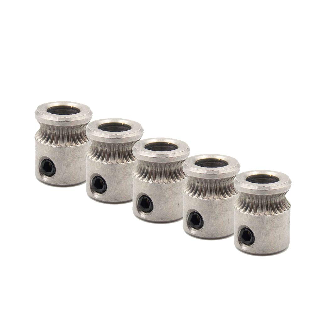 Hobbed Gear, 5Pcs Stainless Steel Replacement Accessories Pulley Drive