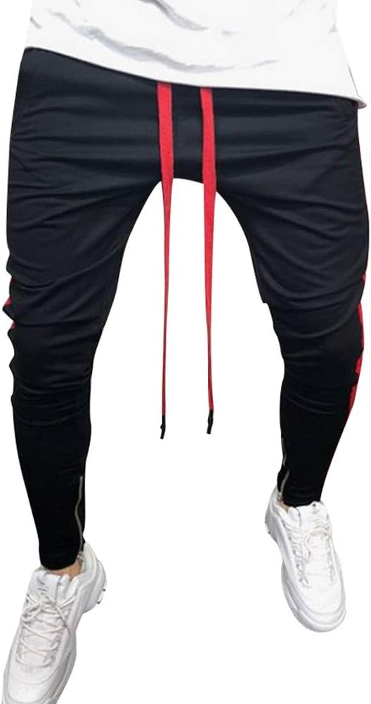 Mens Joggers Pants Color Block Patchwork Sports Side Stripe Active Gym Running Street Style Workout Sweatpants