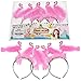 Flamingo Headbands (3-Pack) Pink Feather Costume Party Supplies for Girls, Teens, Women | Classroom, Birthday, Event, or Bachelorette Favors | Fun, Colorful, Reusable