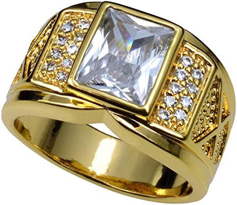 Ahappy-18k Gold filled MEN'S WEDDING ENGAGEMENT RING BAND R206 (9)