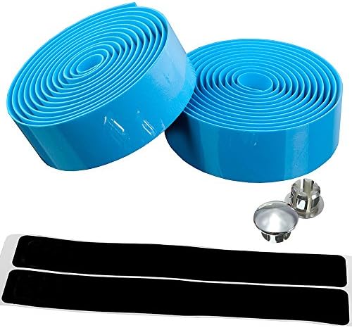 AmazingEC [Cork Bar Tape] Wrap Road Racing Bike Handlebar Ribbon with End Plugs Light Blue