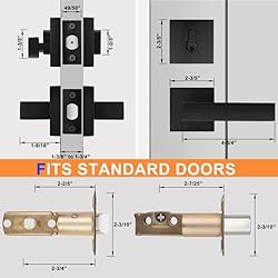 Probrico Flat Black Passage Door Lever with Single
