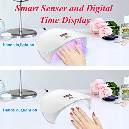 Nail Dryer, VersionTECH. Nail Lamp, UV LED Gel Nail Lamp with Nail File, 45W Curing Light to Manicure Pedicure Gel Nail Polish Starter Kit with Sensor 99s Timer for Gel Nail Polish Nail Art Nail Salon