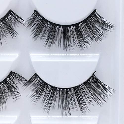3D Real Mink False Eyelashes, Handmade Reusable Mink Lashes, Luxurious Wispy Natural Cross Thick Long Lashes With Applicator 10 Pairs/F820 - Thumbnail 2