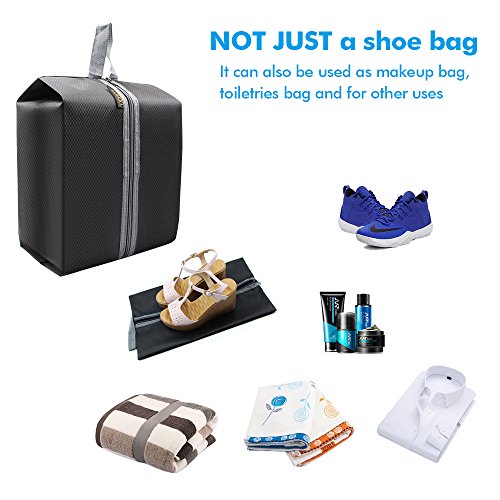 Luvan Portable and Waterproof Nylon Travel Shoe Bag with Zipper Closure for Men and Women,Multicolor,Pack of 4