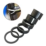 DEERU Bike Carbon Fiber Headset Spacer Stem Spacer 6 Pcs Set 1 1/8″ 3/5/8/10/15/20 mm for MTB Road Bike Santa Cruz Haro Mongoose GT Giant Trek Cannondale Scott Yeti Schwinn Bikes