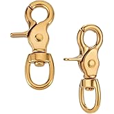 PH PandaHall Brass Trigger Snap Hooks 2 Pack Swivel Round Snap Clips, 2.8''/7.1cm Lobster Claw Clips Pet Buckle Heavy Duty Swivel Eye Hooks for Pet Leashes Purse Strap Belting Leathercraft