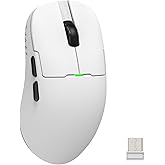 Ajazz AJ159 Dual Mode Lightweight Gaming Mouse with Type C Wired and USB Receiver with PAW3395 Sensor, 5 Programmable Buttons, Ergonomic, Symmetrical Design for PS4 Xbox PC Mac Gaming