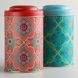 Stylish Mosaic Art Tea Tins, Set of 2