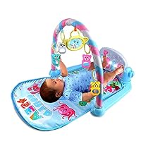 Heitaisi Baby Pedal Piano Play Gym Kick and Play Mat Toy, Newborn Baby Activity Gym Lay and Play Music Toy with Rattle Toy and Ringing Bell