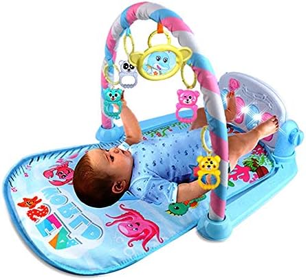 Baby Play Mat Game Carpet Crawling Mat Music Fitness Rack 2 in 1 Educational Toys Piano Blanket Activity Gym Toy Light Sound Baby Girl Boy 0-4 Year