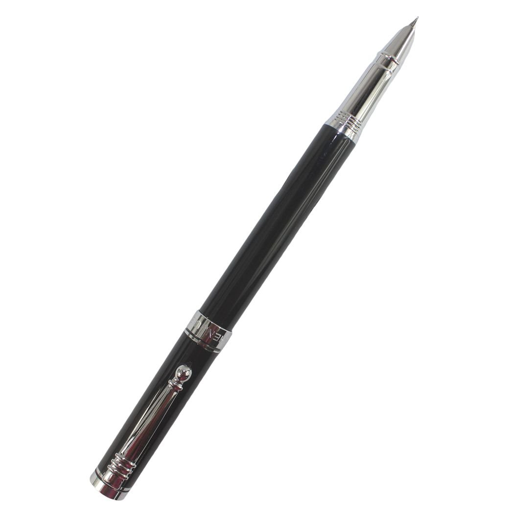 Classic Chromw Tip Carved Ring, Black Fountain Pen Carved