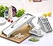 Mandoline Slicer w/ 5 Adjustable Blades - Vegetable Slicer - Food Slicer - Vegetable Cutter - Cheese Slicer - Vegetable Julienne Slicer with 5 Surgical Grade Stainless Steel Blades (White)