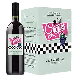 Wild Grapes, Premium DIY Wine Making Kits, California Cabernet Sauvignon, 6L, Makes Up to 30 Bottles/6 Gallons of Wine