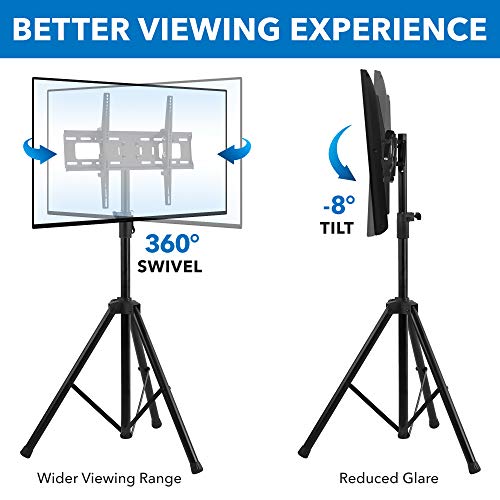 MountIt! TV Tripod Floor Stand Portable Tilting TV Stand for 3270