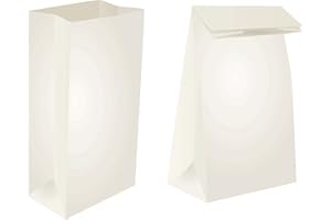 Perfect Stix 4lb Kraft White Paper Bags - Pack of 125ct (Kraft White Bag 4-125)