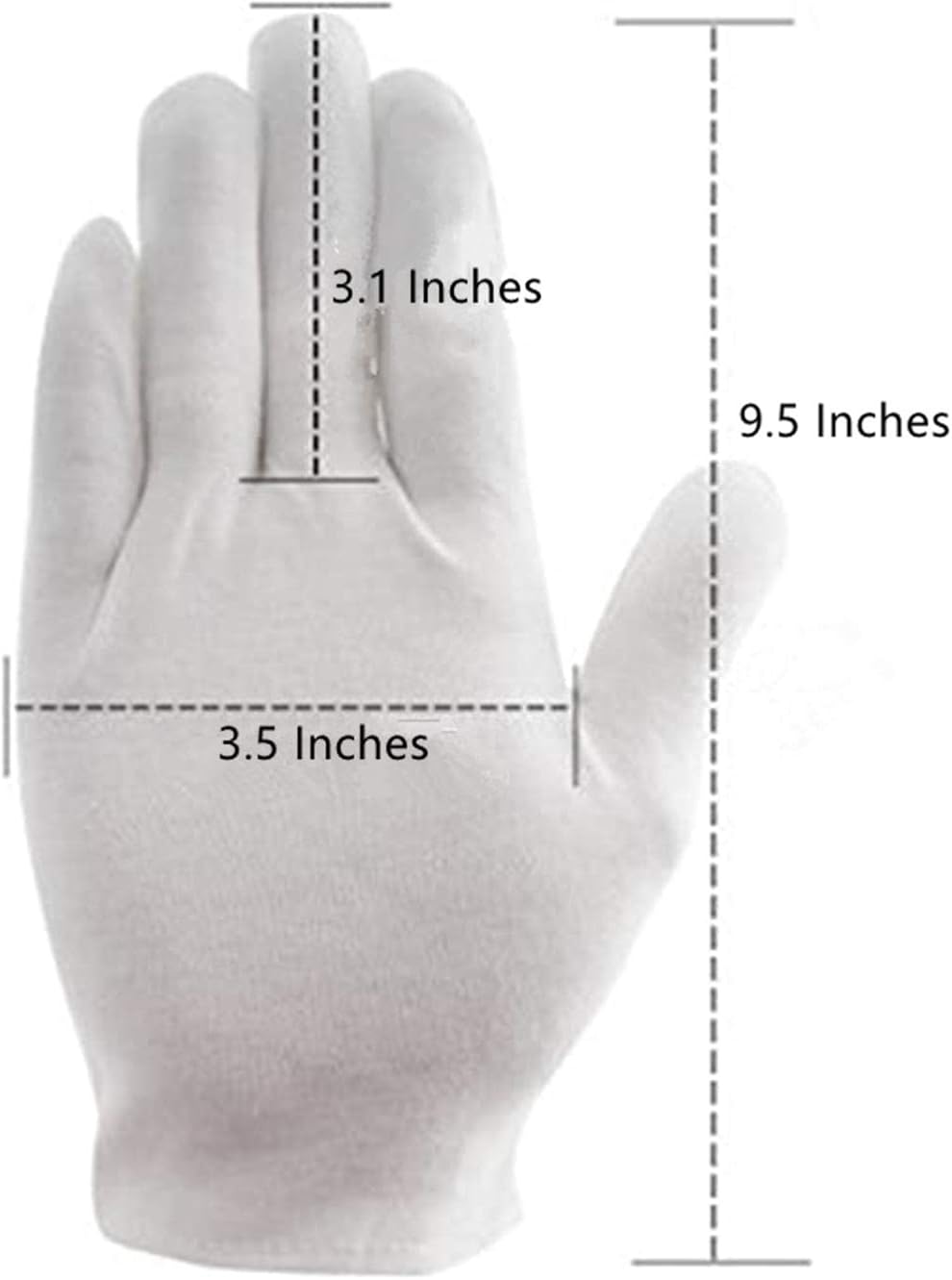 DH 2 Pairs White Cotton/Nylon Marching Gloves, Formal Tuxedo Honor Guard Parade Gloves: Clothing