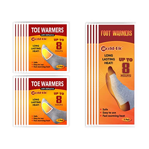 WORLDBIO Toe Warmers Adhesive 12 Pairs & Heated Insole Foot Warmers 5
