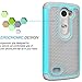Tekcoo LG Leon Case, LG Tribute 2 Case, (TM) [Tmajor Series] [Turquoise/Grey] Shock Absorbing Plastic Soft Bumper Impact Defender Slim Hard Case Cover for LG Leon, Tribute 2, Power, Risio, Destiny