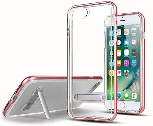iPhone 8 plus Case, iPhone 7 plus Case, Slim Protective Crystal Clear with Kickstand, Shockproof, Scratch Resistance Case, For iPhone 8plus/7plus, Rosegold (5.5")