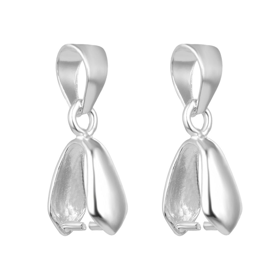 50pcs Adabele Tarnish Resistant Pendant Clasp Pinch Bail Clip Jewelry Findings 20mm Connector Sterling Silver Plated Brass for Jewelry Craft Making BF69-3