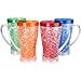 Lily's Home Double Wall Gel-Filled Acrylic Freezer Mugs, Great for Enjoying Lemonade or Brews at BBQs and Parties, Clear with Assorted Color Bases (15 oz. Each, Set of 4)