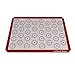 Simple Baker Premium Non-stick Silicone Baking Mat for Macarons - Half Sheet Size 36 cookie template - Bonus Digital Macaron Recipe Book (Red Staggered)