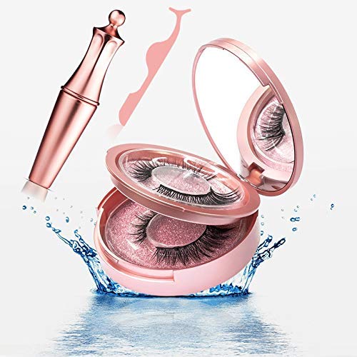 Magnetic Eyeliner and Lashes Kit 2 Styles False Eyelashes 3D Black Lashliner (Bead)