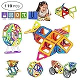 Magnetic Blocks, 110 PCS Magnetic Tiles for Kids, Magnetic Building Blocks Set Educational Toys for Boys and Girls