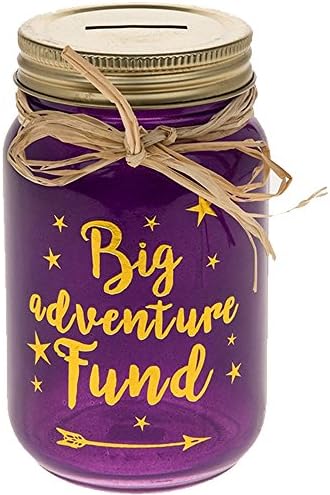 Glamorous Big Adventure Fund Jam Jar Money Box Gift