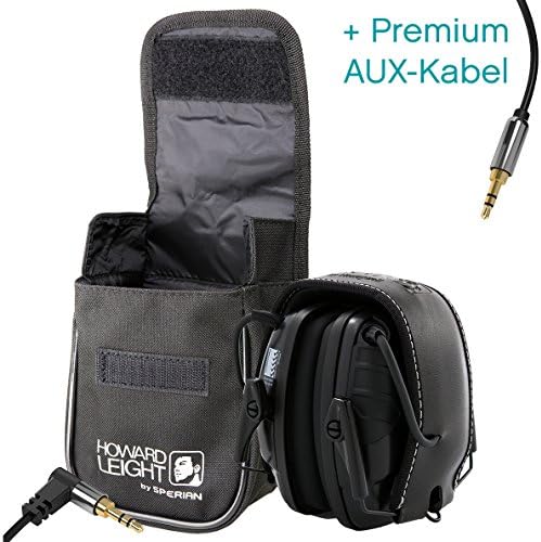 Honeywell Howard Leight Impact Sport ear protectors, with bag and aux cable for marksmen and hunters etc., black