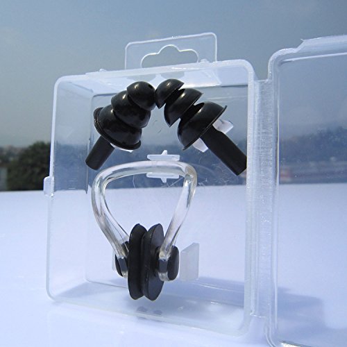 image for INFIN 7 Sets Waterproof Silicone Swimming Ear Plugs and Nose Clip Plug