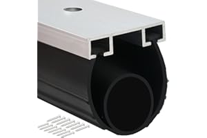 Duzzy Universal Garage Door Seals Kits, Pre-drilled 10 Feet U+O Ring Heavy-Duty Weatherproofing Garage Door Rubber Seals Bottom Pakage with Aluminum Track Retainer Base Kits