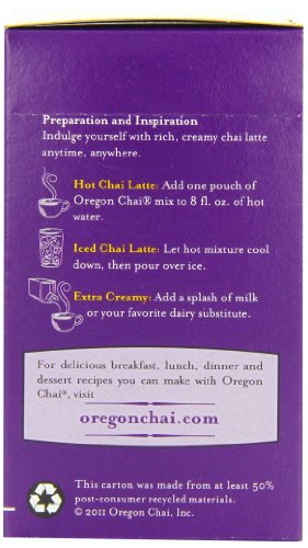 Oregon Chai Original Chai Tea Latte Powdered Mix, 8 Count Envelopes per Box, 1.1 oz each (31g) (Pack of 6), Powdered Spiced Black Tea Latte Mix For Home Use, Café, Food Service