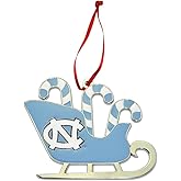 North Carolina Tar Heels (UNC) Candy Cane Sleigh Christmas Ornament