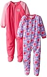Gerber Little Girls' Toddler 2 Pack Blanket Sleepers, Elephant, 5T