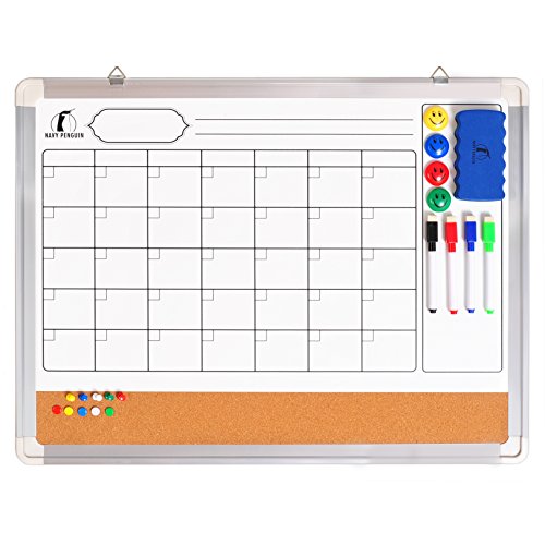 Whiteboard Monthly Wall Calendar Set 24 X 18 Inch Magnetic Dry Erase 