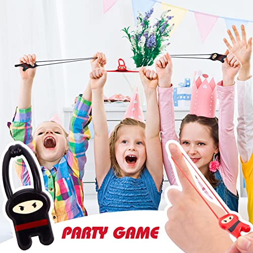 Shindel 40PCS Stretchy Flying Ninjas, Slingshot Ninja Toys Red Black Funny Finger Toys for Ninja Kids Birthday Party Favors Supplies Halloween Trick or Treat Toys BPA-Free Materials