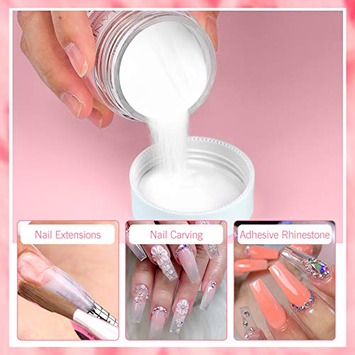 Saviland Clear Acrylic Powder and Liquid Set Professional Acrylic Nail Kit with Acrylic Powder