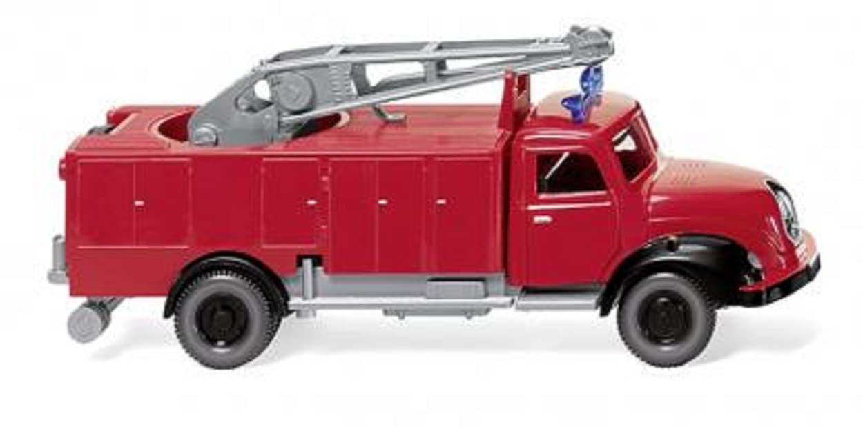 Wiking Magirus Deutz 062304 H0 Fire Brigade Armoury Truck with Butcher Crane Red Gauge HO 1:87
