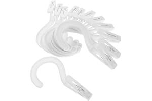 Generic 12pcs White Multi-Purpose Clothes Clamps with Hooks for Laundry, Hat Clips and Boot Hangers,