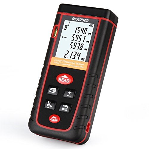 Laser Distance Meter, RISEPRO Digital Laser Rangefinder 80 Meters 262 feet Mini Handheld Area Volume Measure Diastimeter