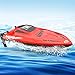 STOTOY Remote Control Boat for Kids/Adults,High Speed Electronic RC Racing Boat for Lakes-Red