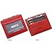 MEKU Slim Front Pocket Leather Wallet Business Credit Card Case Sleeve Minimalist Wallet with ID Window Red