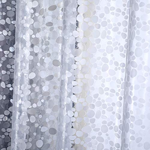 WellColor Short Shower Curtain Liner 65 inch, Pebble Translucent EVA