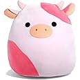 Squishmallow Official Kellytoy Collectible Plush Farm Squad Squishy Soft Animals Cows Pigs Chickens (Pink/Tan, Reshma Cow, 8 Inch)
